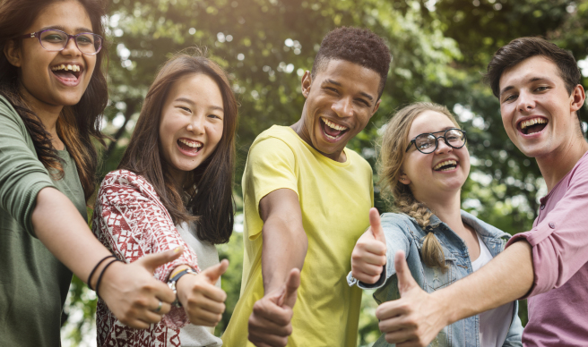 group giving thumbs-up